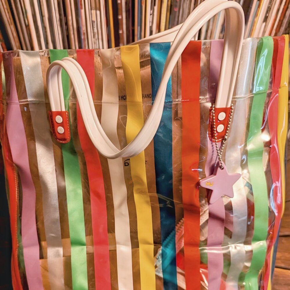 Marc by MJ Striped PVC Tote Vintage 00s